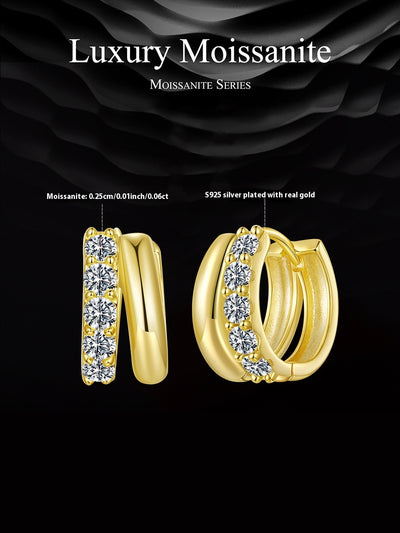 Aretes Clip Moissanita D Color Doble Capa Ziyun Original Plata - Image 13