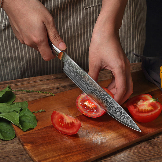 Cuchillos de Cocina con Mangos de Madera Coloreada en Resina