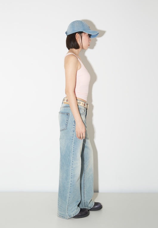 Pantalones Vaqueros de Pierna Ancha Cintura Alta para Mujer - Image 23