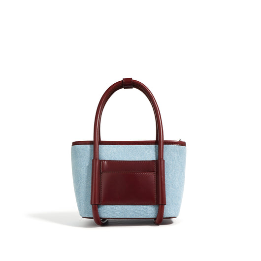 Bolsa Bandolera de Cuero y Denim - Diseño Artesanal de Dos Texturas - Image 5
