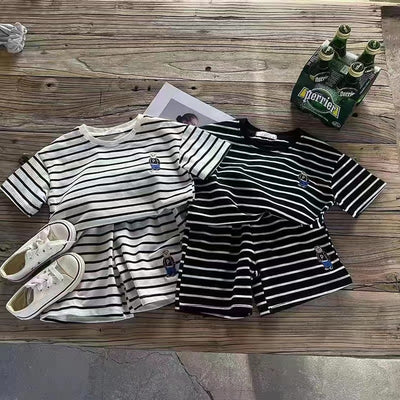 Conjunto Infantil Osito a Rayas - Playera y Shorts - Image 5