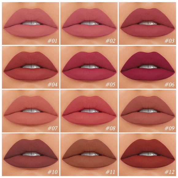 Brillo Labial Mate Terciopelo 18 Colores - Fórmula Larga Duración Anti-transferencia