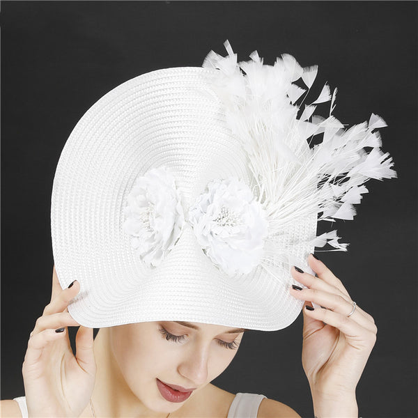 Sombrero de Carreras Estilo Celebridad con Tejido de Pasto Sintético