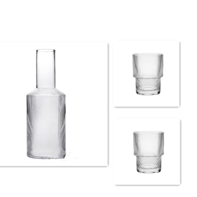 Botella de Agua Cristal Transparente con Patrón Vertical Estilo Nórdico Japonés - Image 12