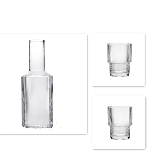 Botella de Agua Cristal Transparente con Patrón Vertical Estilo Nórdico Japonés - Image 12