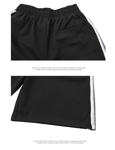 Shorts Holgados Hip-hop Urbanos Cinco Bolsillos Negro y Blanco - Image 11