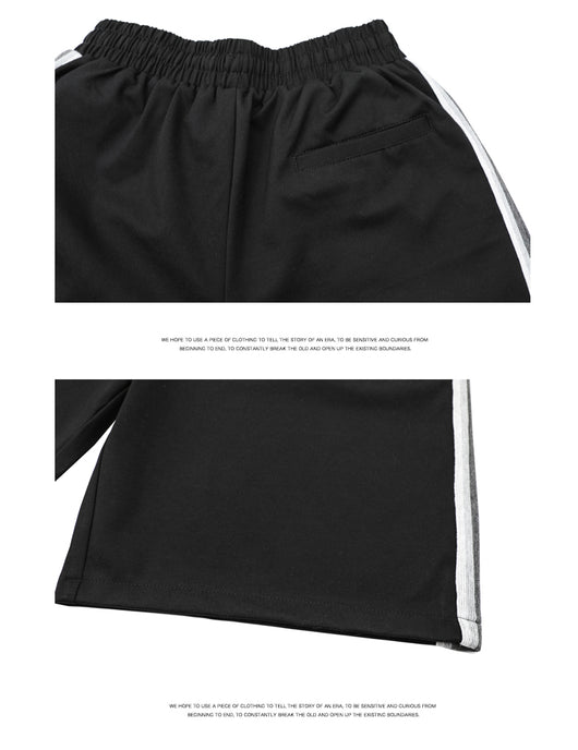 Shorts Holgados Hip-hop Urbanos Cinco Bolsillos Negro y Blanco - Image 11