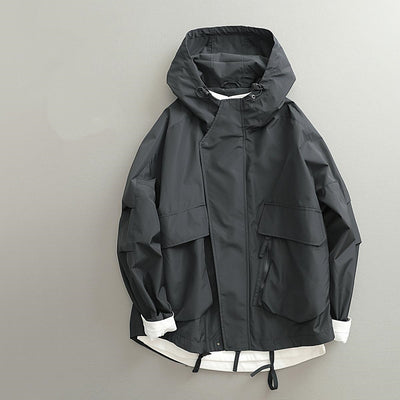 Chaqueta Retro Estilo Japonés para Hombre - Corta, Cortaviento y Amplia - Image 3