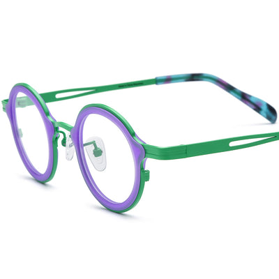 Armazón de Gafas Redondo en Titanio Ensamblado - Image 8
