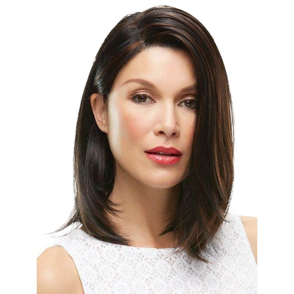Peluca Corta Bicolor Marrón y Negro - Cabello Liso Natural