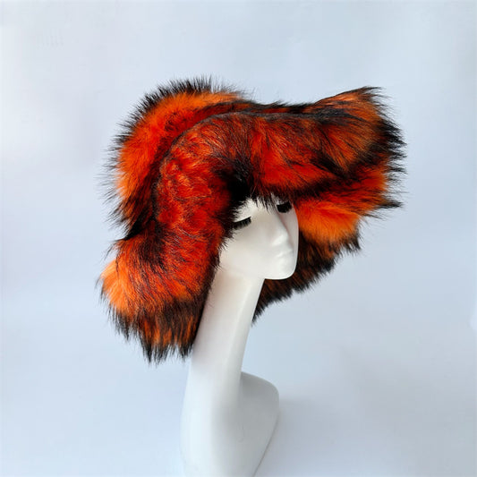 Gorro Punk de Piel de Mapache Grueso - Abrigo Ecológico para Otoño e Invierno
