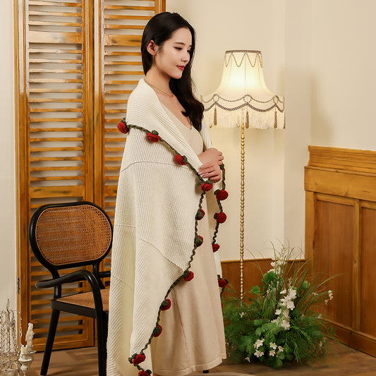Manta Floral Tejida - Transformable en Ramo de Rosas