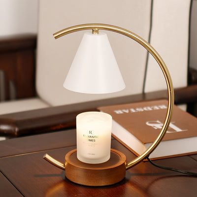 Lámpara Vela con Base de Madera para Dormitorio