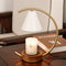 Lámpara Vela con Base de Madera para Dormitorio