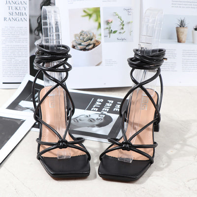 Sandalias con Tacón Robusto y Tiras Cruzadas para Mujer - Image 15