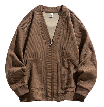 Cardigan Tipo Chaqueta Talla Grande para Hombre - Cierre de Cremallera - Image 11
