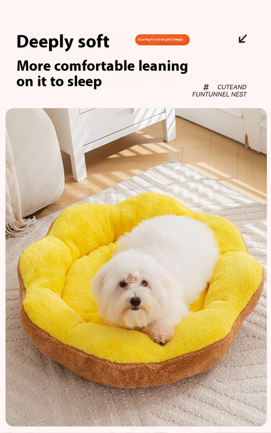 Cama Nido Redonda de Felpa Gruesa y Cálida para Mascotas con Cojín Desmontable y Lavable - Image 18
