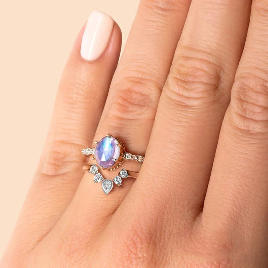 Anillo de Plata Esterlina 925 con Baño de Oro Rosado Diseño Gota de Agua - Image 3
