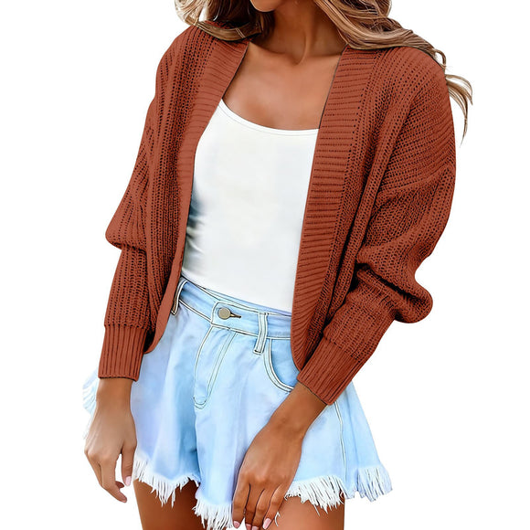 Capa Cardigan Corta Tejida para Mujer