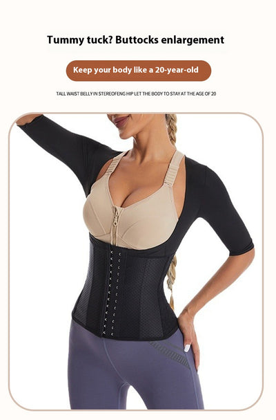 Faja Deportiva Reductora con 10 Varillas y Manga Corta - Cintura Controladora - Image 13