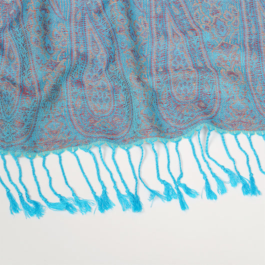 Bufanda Étnica Vintage con Flecos y Tejido Jacquard para Mujer - Image 18