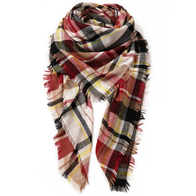 Pañoleta Cuadrada Escocesa Otoño Invierno - Diseño Europeo Americano - Image 5
