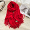 Bufanda de Cachemira Tassel Monocromática - Elegancia y Calidez