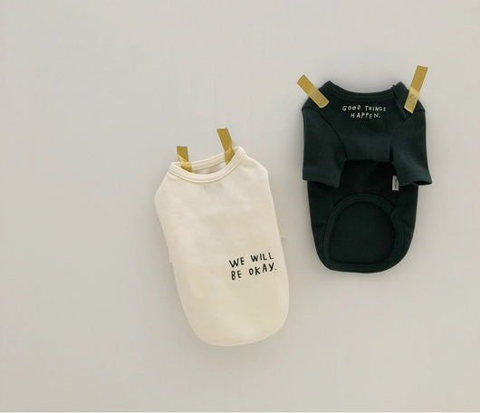 Playera para Mascotas con Estampado de Letras Wind - Diseño Simple y Cómodo