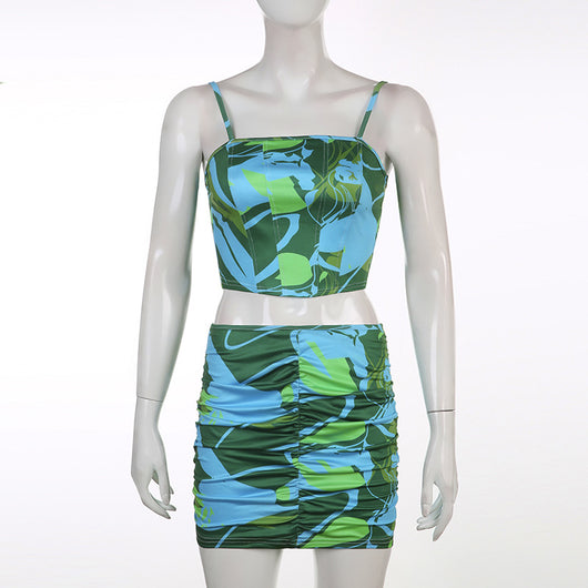 Conjunto de Dos Piezas: Blusa Estampada y Falda Corta - Image 13