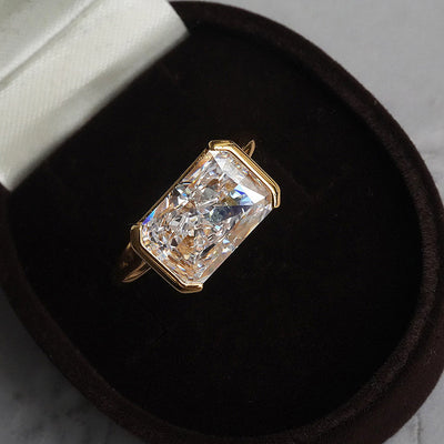 Anillo de Plata 925 con Corte de Hielo Floral Rectangular 7-11mm - Image 3
