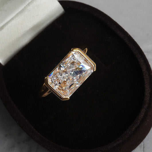 Anillo de Plata 925 con Corte de Hielo Floral Rectangular 7-11mm - Image 3