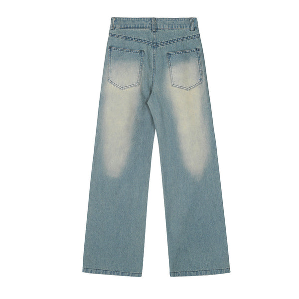 Jeans Rotos con Parches Bordados y Letras