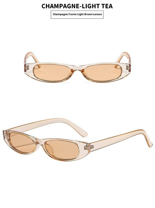Yellow retro small frame sunglasses with translucent frames and matching yellow lenses on a white background. - Image 27