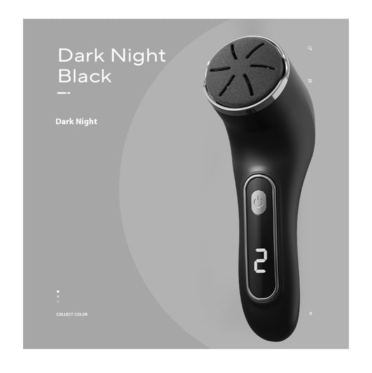 Ivory white electric foot grinder with digital display, power button, and three interchangeable grinding heads. - Image 17