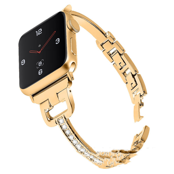 Correa Metálica Diamantada D-Shape Compatible con Apple Watch