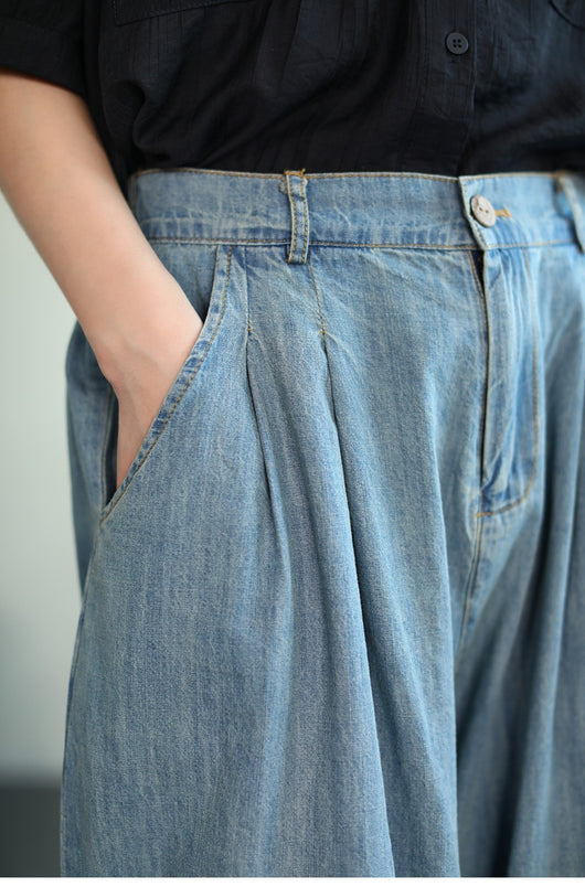 Pantalón Cropped Ancho de Tencel y Algodón para Tallas Grandes - Image 30