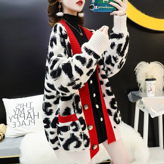 Cardigan Tejido Grueso Holgado de Largo Medio - Versátil para Cualquier Estilo