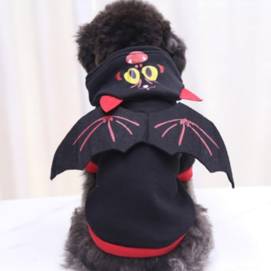 Disfraz de Gato Halloween con Calavera y Maquillaje Terror para Mascotas