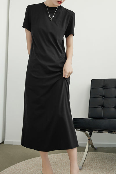 Vestido Camiseta Bordado Cuello Redondo Manga Corta - Image 25