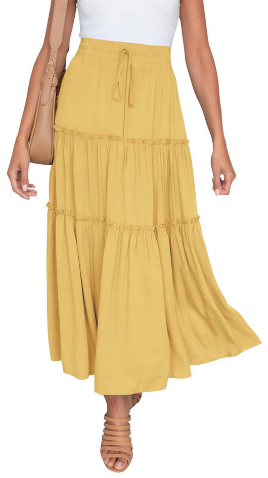 Vestido Maxi Plisado de Cintura Alta Elástica para Mujer - Image 10