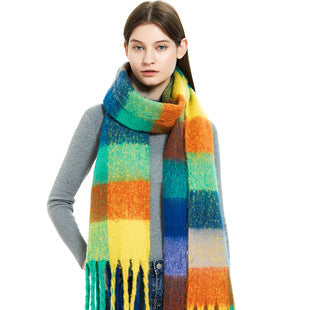 Chal Cálido Mujer Tejido Jacquard Combinado Otoño Invierno XINGX - Image 40