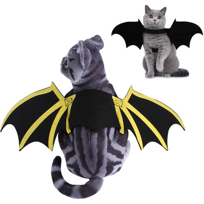Disfraz para Perros y Gatos con Alas de Murciélago e Impresión Felina