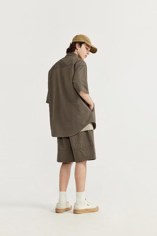 Camisa Estilo Japonés con Textura Jacquard Rombos y Cuadros - Image 14