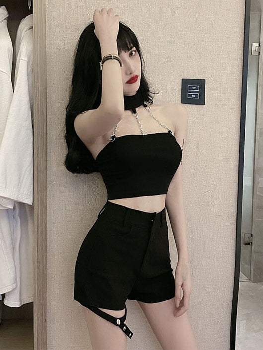 Short Halter Tube Top con Shorts de Cintura Alta - Image 6