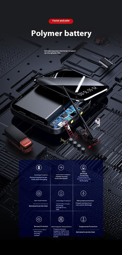 Batería Portátil Mini Espejo 20000 mAh - Carga Rápida y Diseño Compacto - Image 17