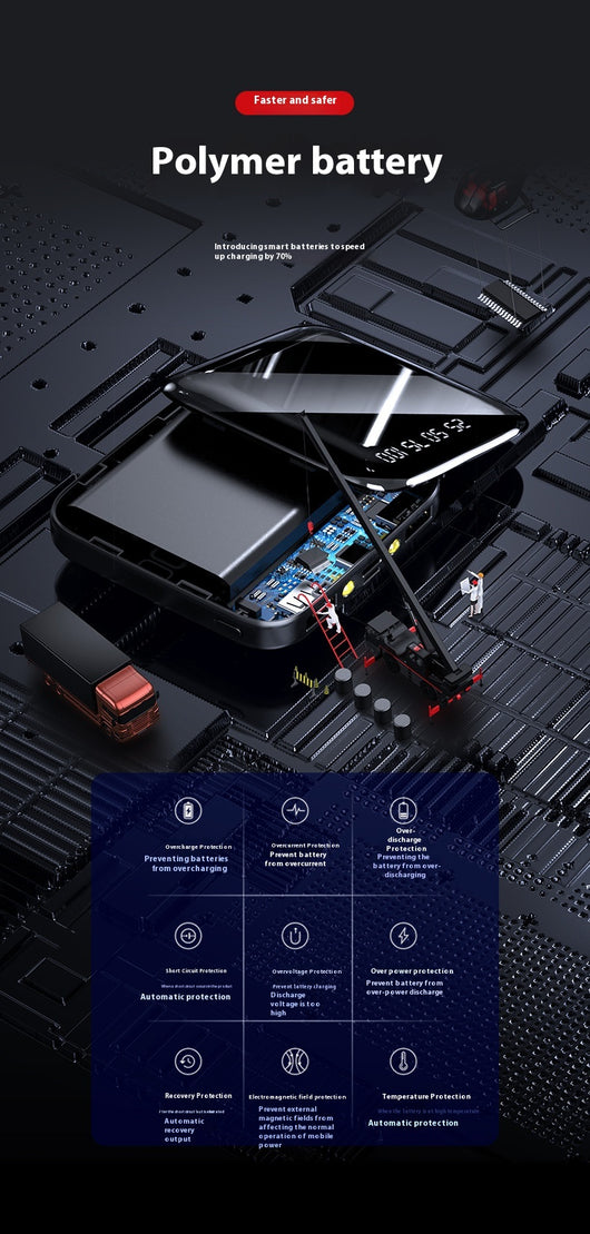 Batería Portátil Mini Espejo 20000 mAh - Carga Rápida y Diseño Compacto - Image 17