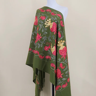 Chal de Cachemira con Bordado de Flor de Granada - Image 22