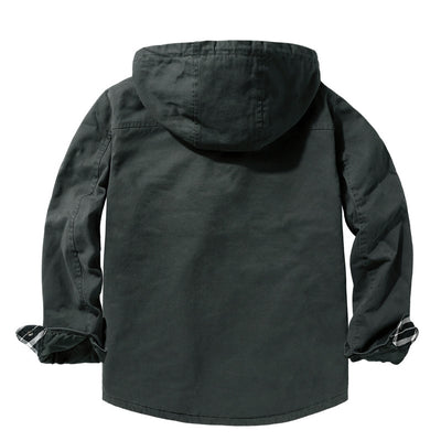 Abrigo de Algodón Grueso con Capucha para Hombre - Largo Medio - Image 3