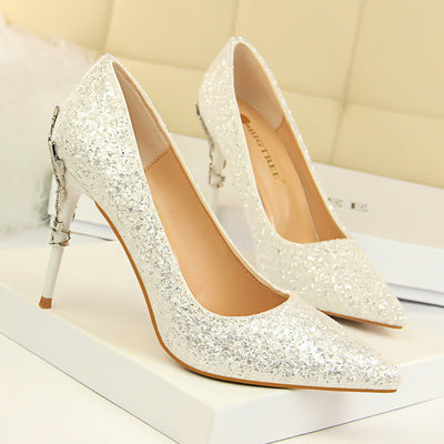 Tacones altos puntiagudos con lentejuelas - Image 7