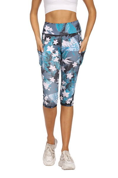 Leggins Deportivos Mujer con Estampado Floral y Bolsillos Funcionales - Image 9